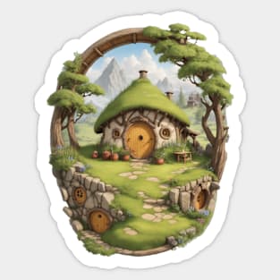 Fantasy cottage in the enchanted forest Sticker